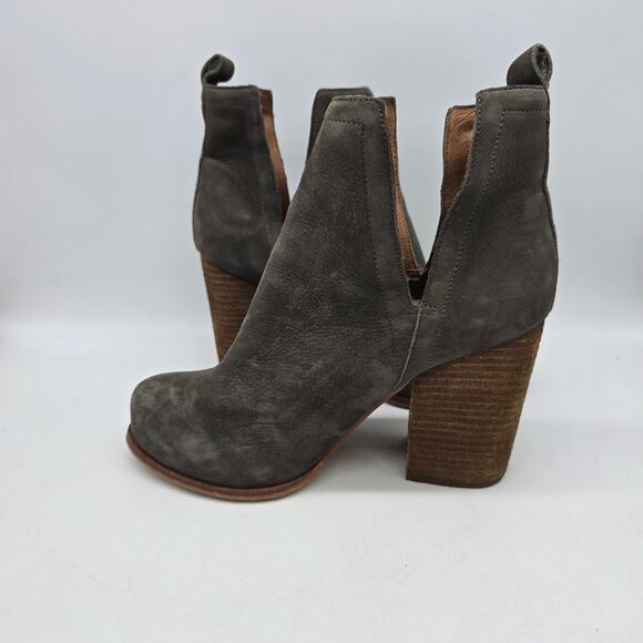 Jeffrey Campbell Oshea Suede Leather Ankle Boots Booties Western Gray Size 9M - Picture 6 of 9